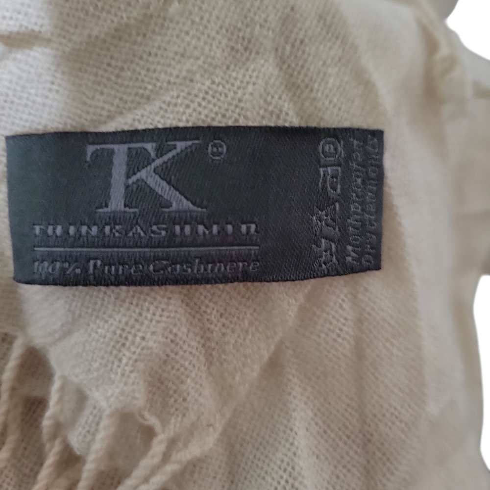 Trinikashmir 100% Cashmere Cream Scarf - Picture 2 of 2